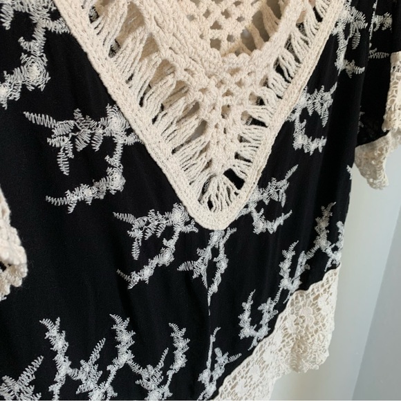 Solitaire | Size L Crochet Top Bohemian Western Festival Short Sleeve Festival - Picture 10 of 12